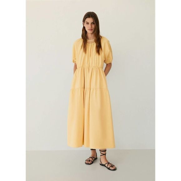 Mango Poplin Voluminous Dress Pockets New - Picture 3 of 9